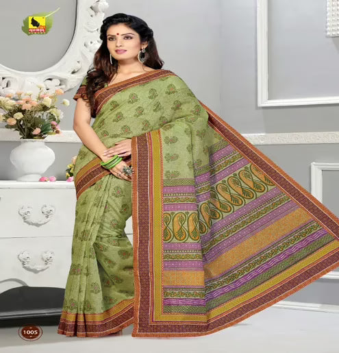 Mayuri-New Fancy Muti Colour Cotton Saree