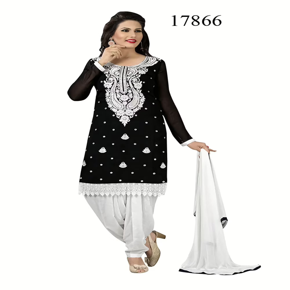 Viva N Diva Black Colored Georgette Suit.