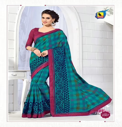 Kangana Light Blue Dupion Silk Saree