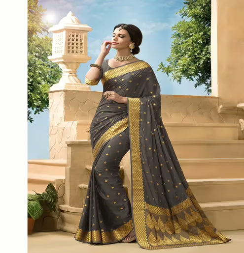 Sakshi Magnificient Light Brown Color Saree