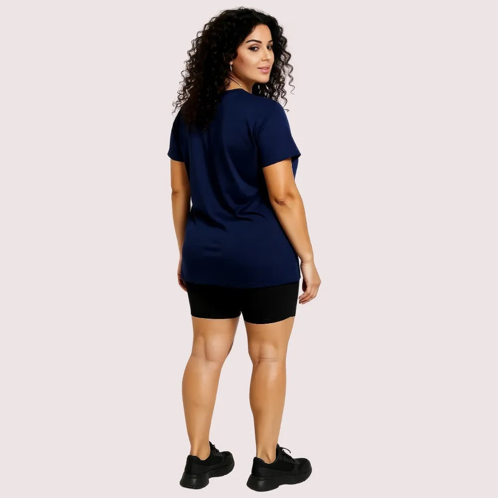 Navy Blue "LOVE" Graphic Casual Tee