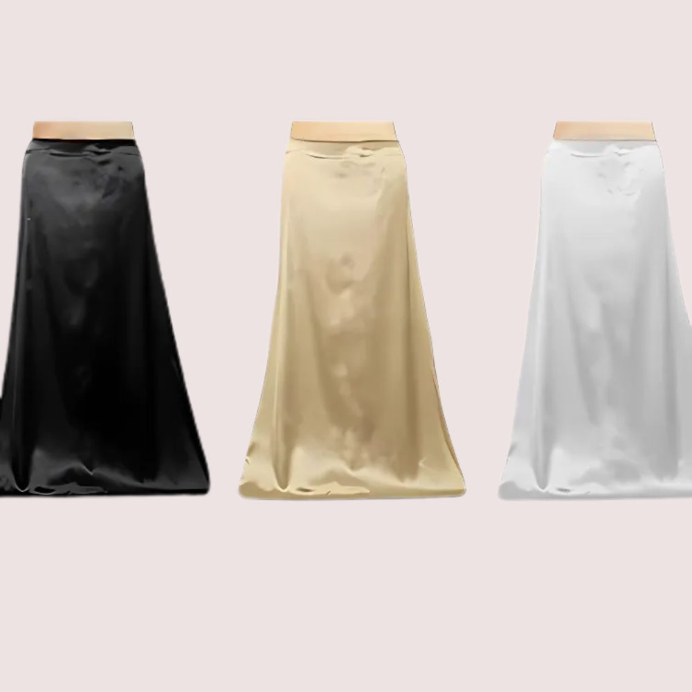 Combo Women's Satin Petticoat Inskirt (Black, Light-Beige, White)