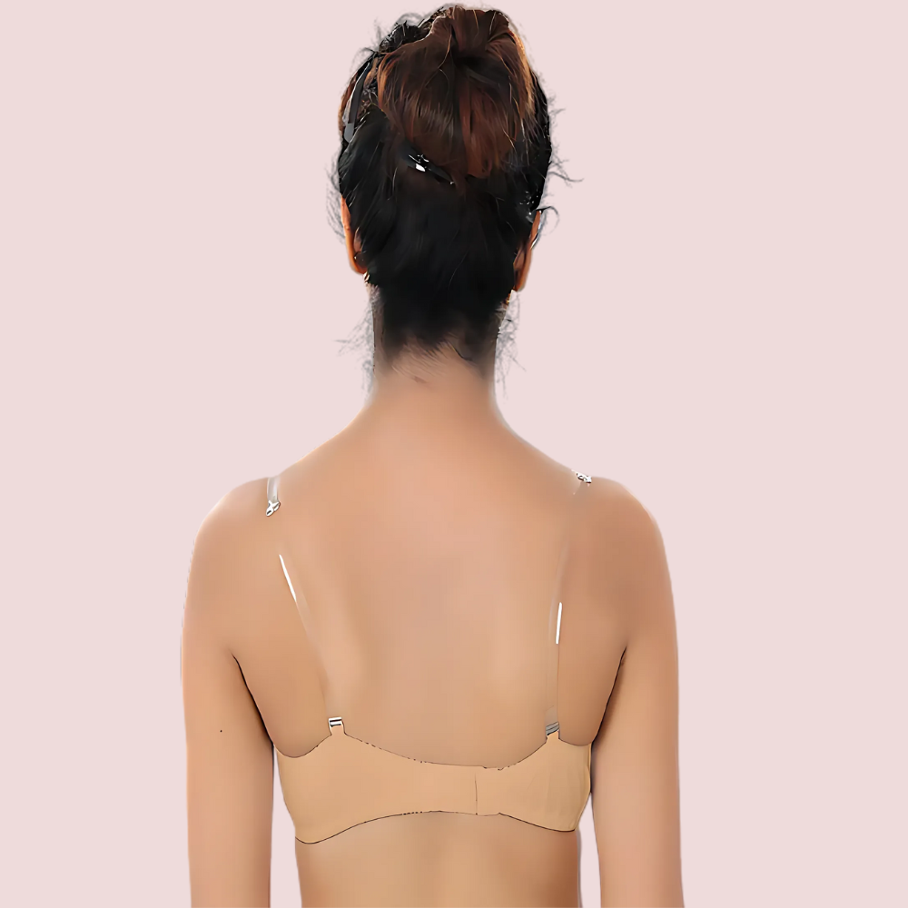♥Cool Creamy Transparent Strap Bra(Pk Of 2)