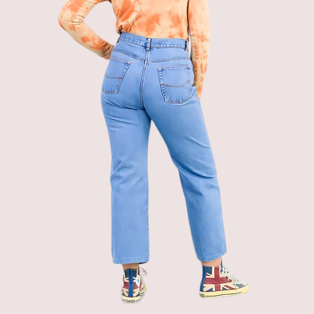 Classic 90s Boyfriend Blue Denim Wide Leg Jeans