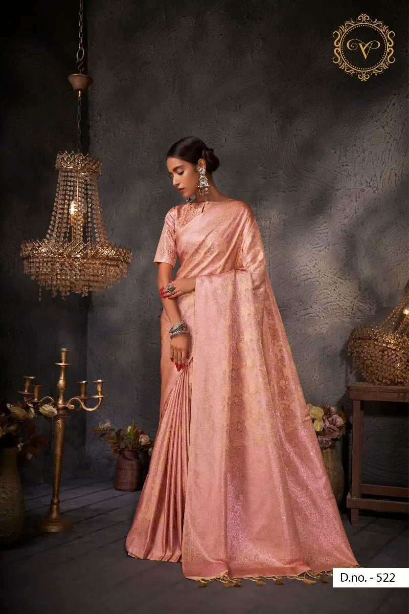 Aishani Orange Zari Women Saree