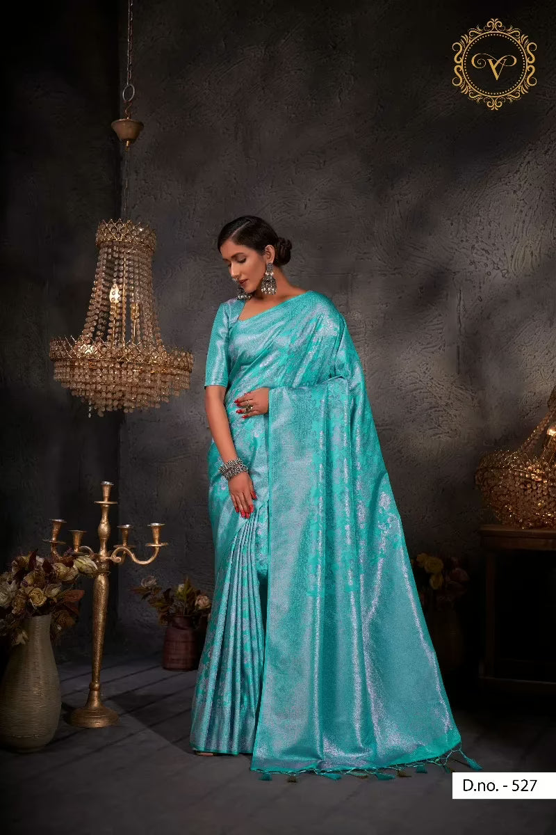 Aishani Zari Blue Women Saree