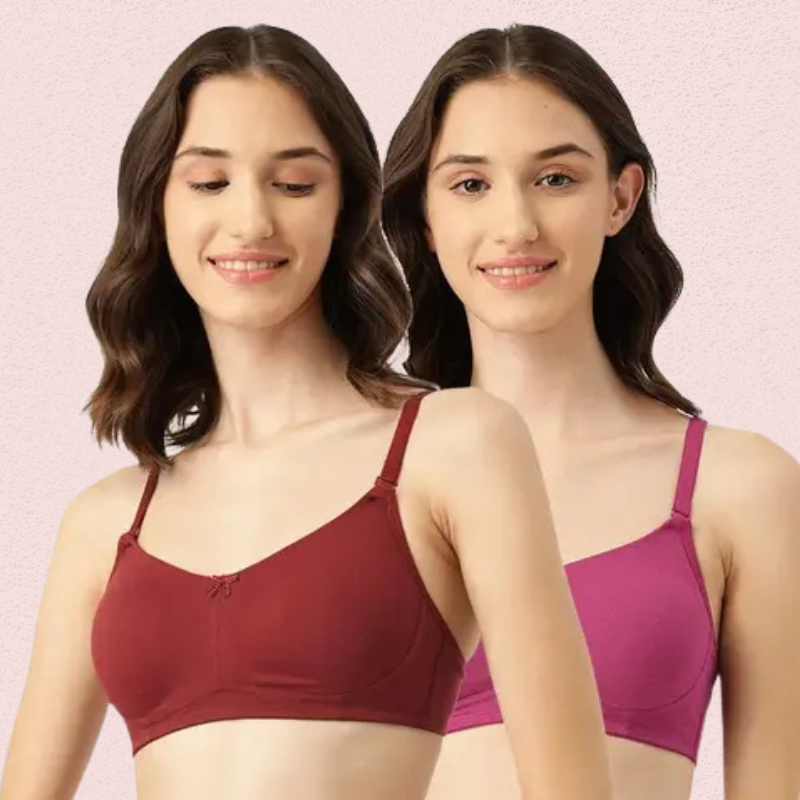 Breathable Cotton Non-Padded Bra – Women’s 2-Pack