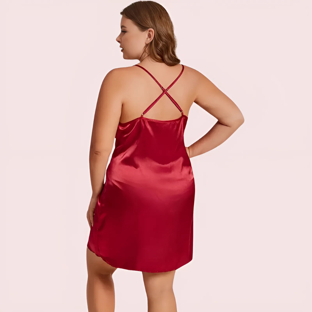 Midnight Grace Criss-Cross Back Nightdress – Plus Size