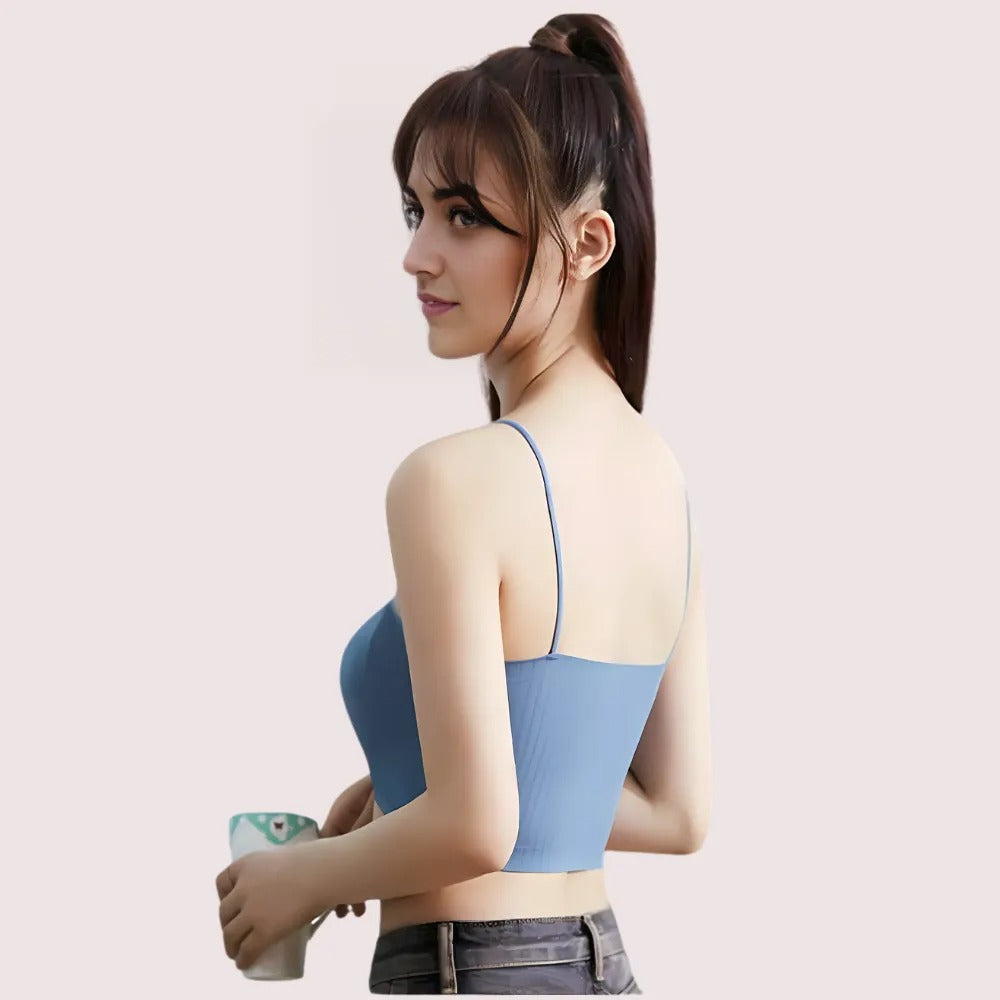 2 Pack seamless padded crop top bra