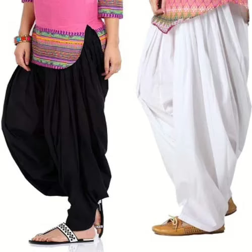 Combo Offer for 2 White & Black Patiala Salwar