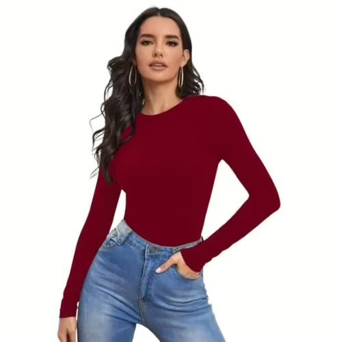 Seasons Beauty Fashion Maroon Full Sleeve Top