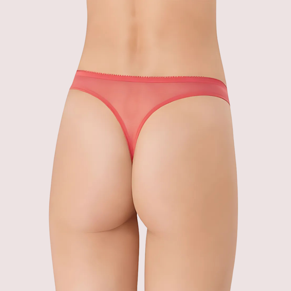 PRINCESSE Dream Spotlight Coral Fishnet Lace Thong