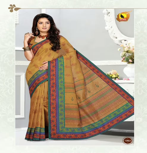 Mayuri-New Fancy Muti Colour Cotton Saree