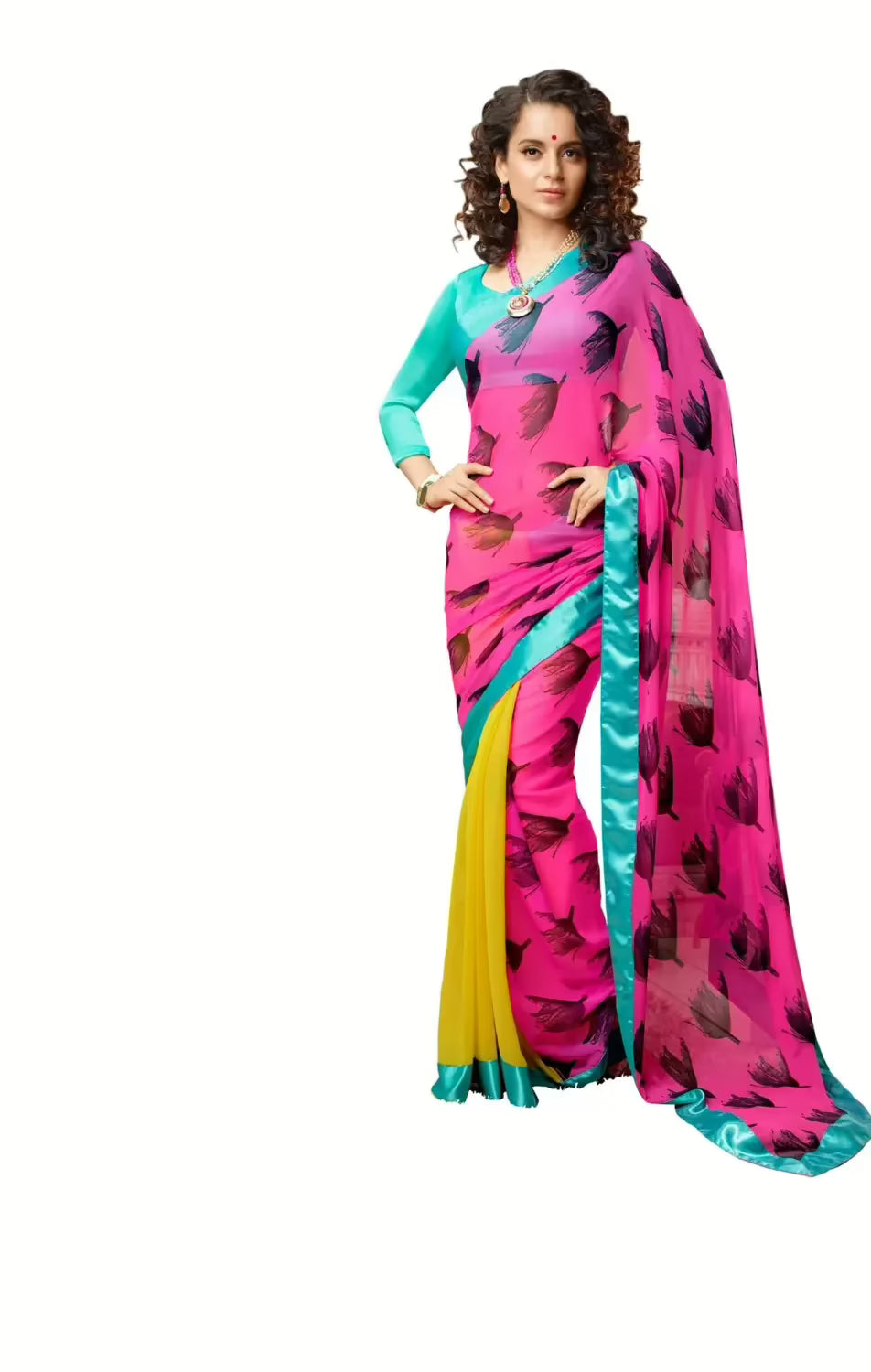 Mizzoli Multi Pure Georgette Printed Saree