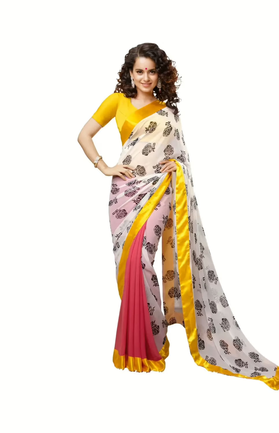 Mizzoli Multi Georgette Printed Saree