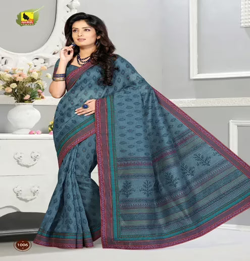 Mayuri-New Fancy Muti Colour Cotton Saree