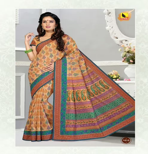 Mayuri-New Fancy Muti Colour Cotton Saree