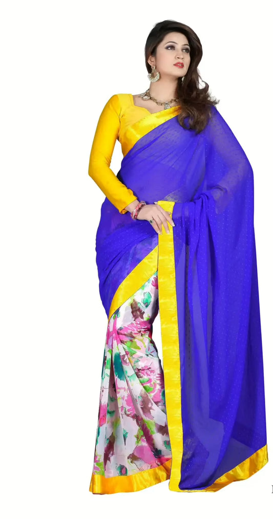 Mizzoli Multi Georgette Printed Saree