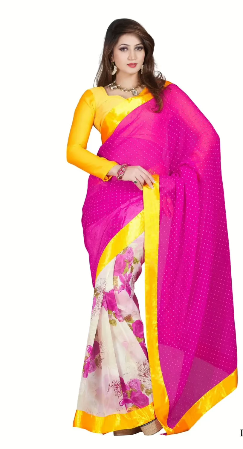 Mizzoli Multi Georgette Printed Saree