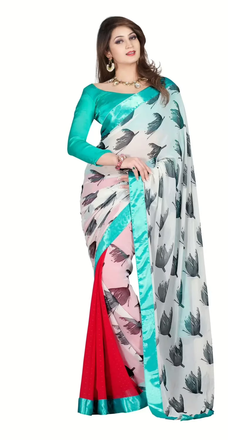 Mizzoli Georgette Multi Printed Saree