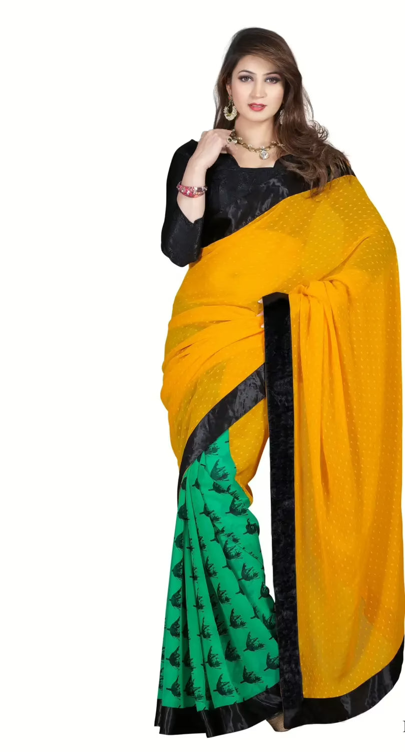 Mizzoli Multi Georgette Printed Saree