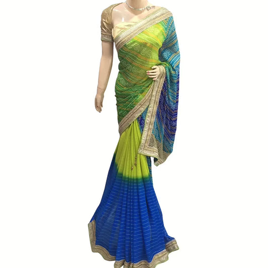 Viva N Diva Multi Color Colored Georgette Saree