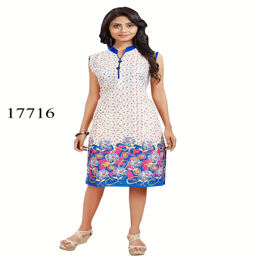 Viva N Diva Off White Colored Cotton Printed Kurti