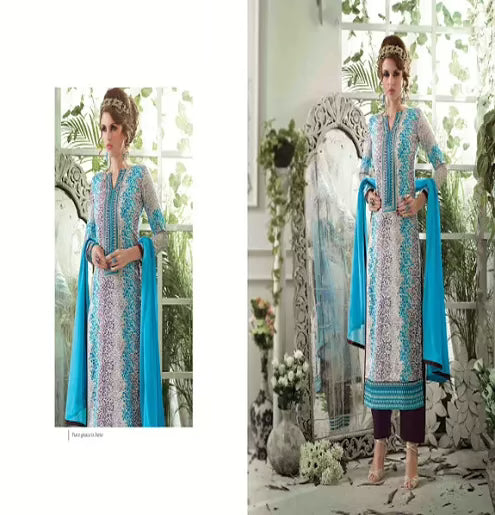 Hi-Fashion Violet  Print Straight Suit