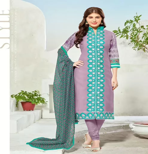 Hi-Fashion Violet Embroidered Unstitched Straight Suit