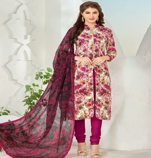 Hi-Fashion Multicolour Printed Unstitched Straight Suit