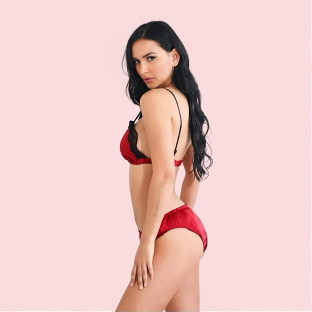 French Daina Luxury Silk satin bra set