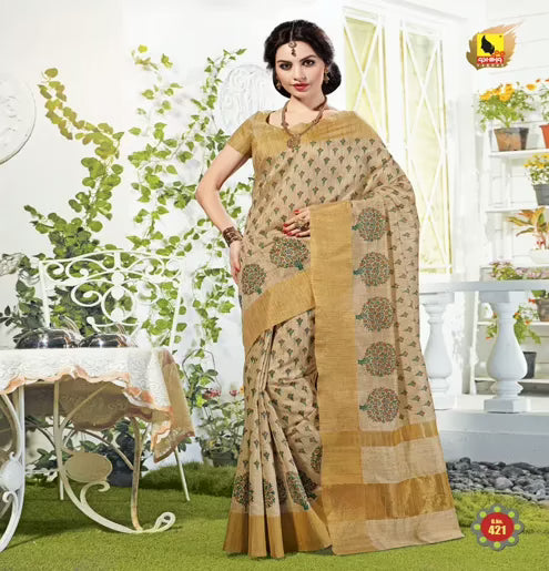 Kavyanjali Multi New Fancy Cotton Saree