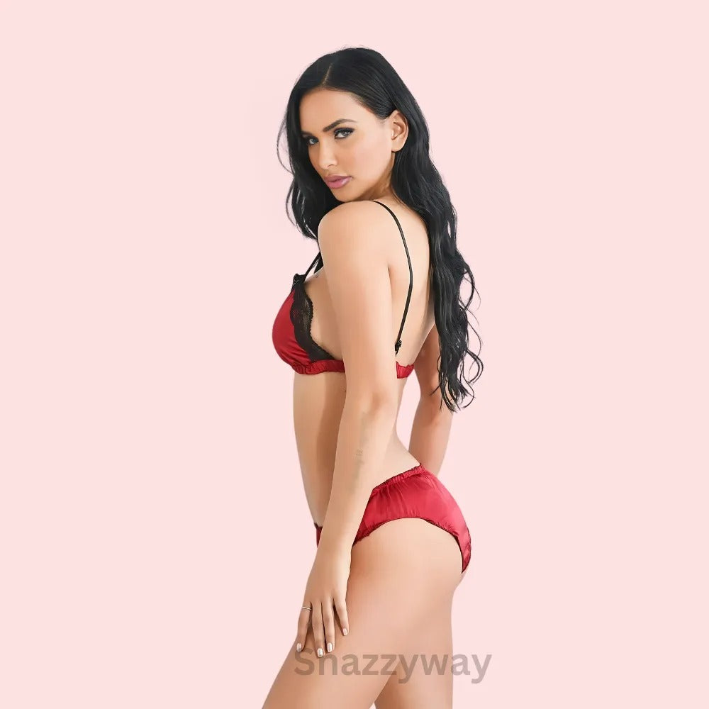 French Daina Luxury Silk satin bra set