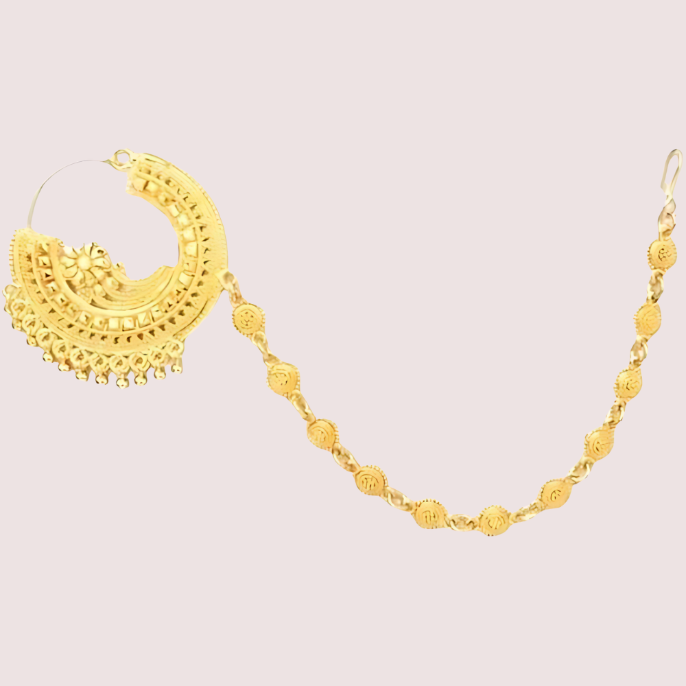 Uttarakhandi Round Nath Gold Plated Accessory