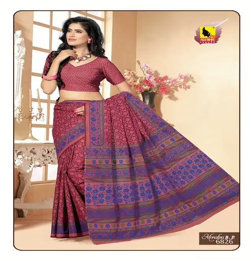 Monalisa Multi Color Cotton Saree