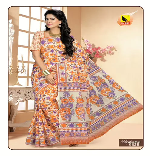 Monalisa Multi Color Cotton Saree
