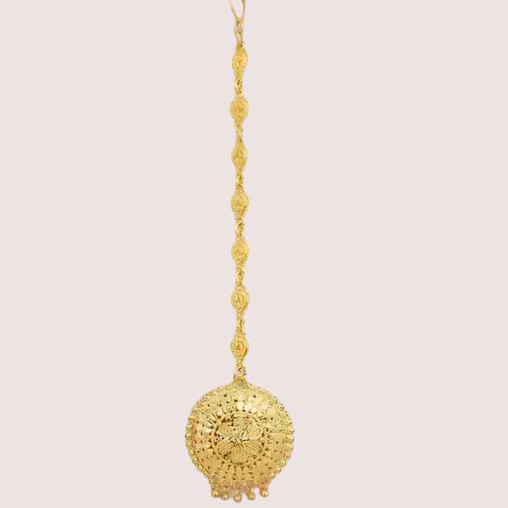 Graceful Gold-Plated Nath and Mangtika Set for Brides