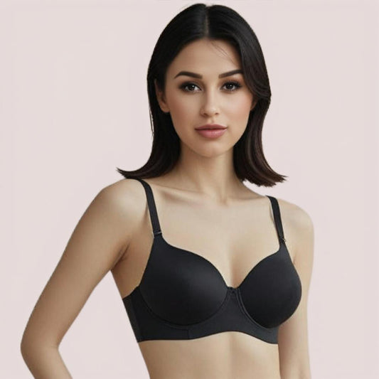 Midnight Lift – Black Padded Non-Wired Push-Up Bra