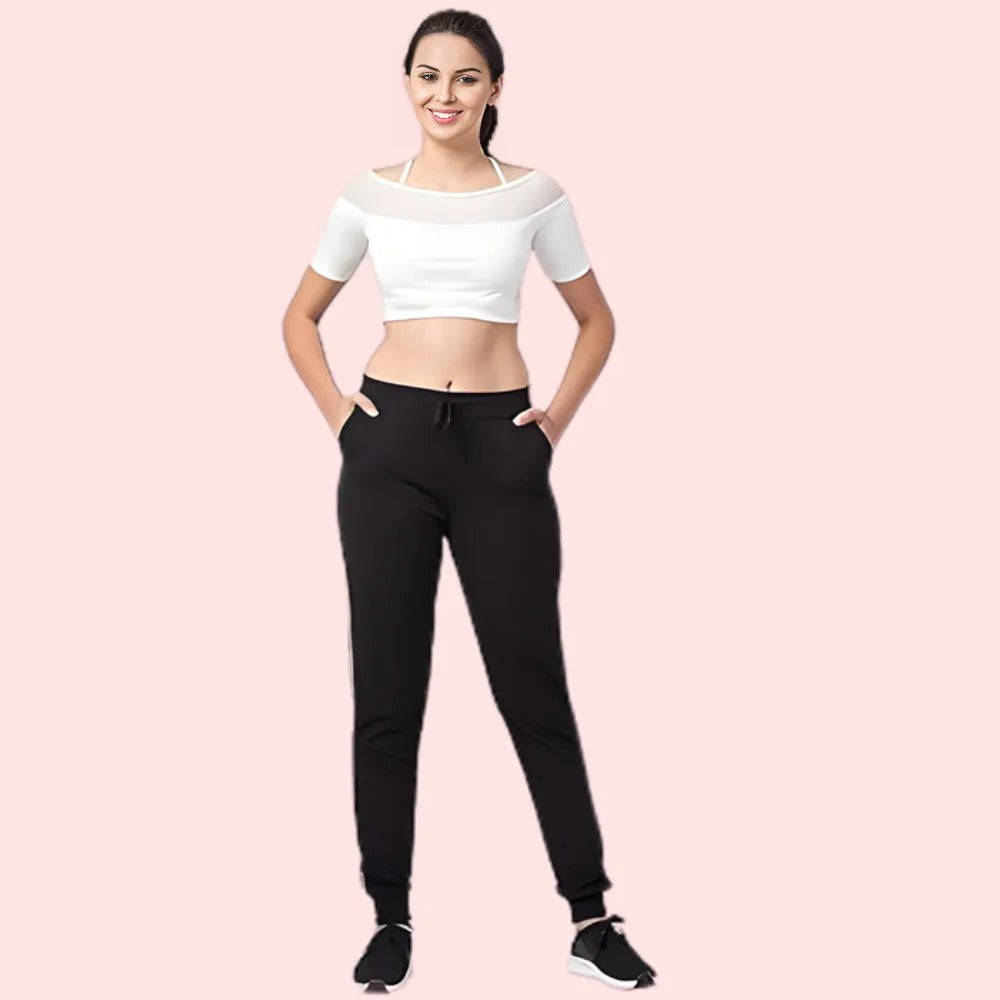 Lober Women’s Winter Cotton Jogger Pants – Pack of 2