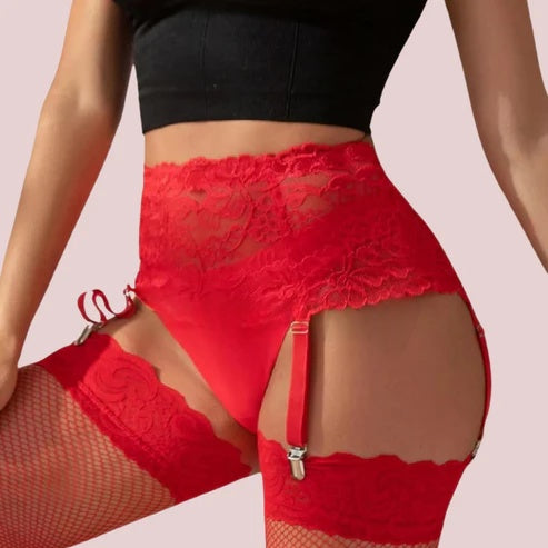L’Amour Rouge Lace Garter