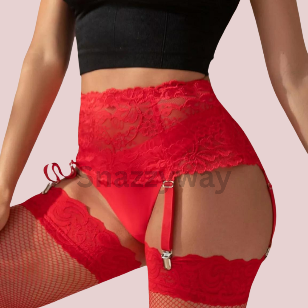L’Amour Rouge Lace Garter