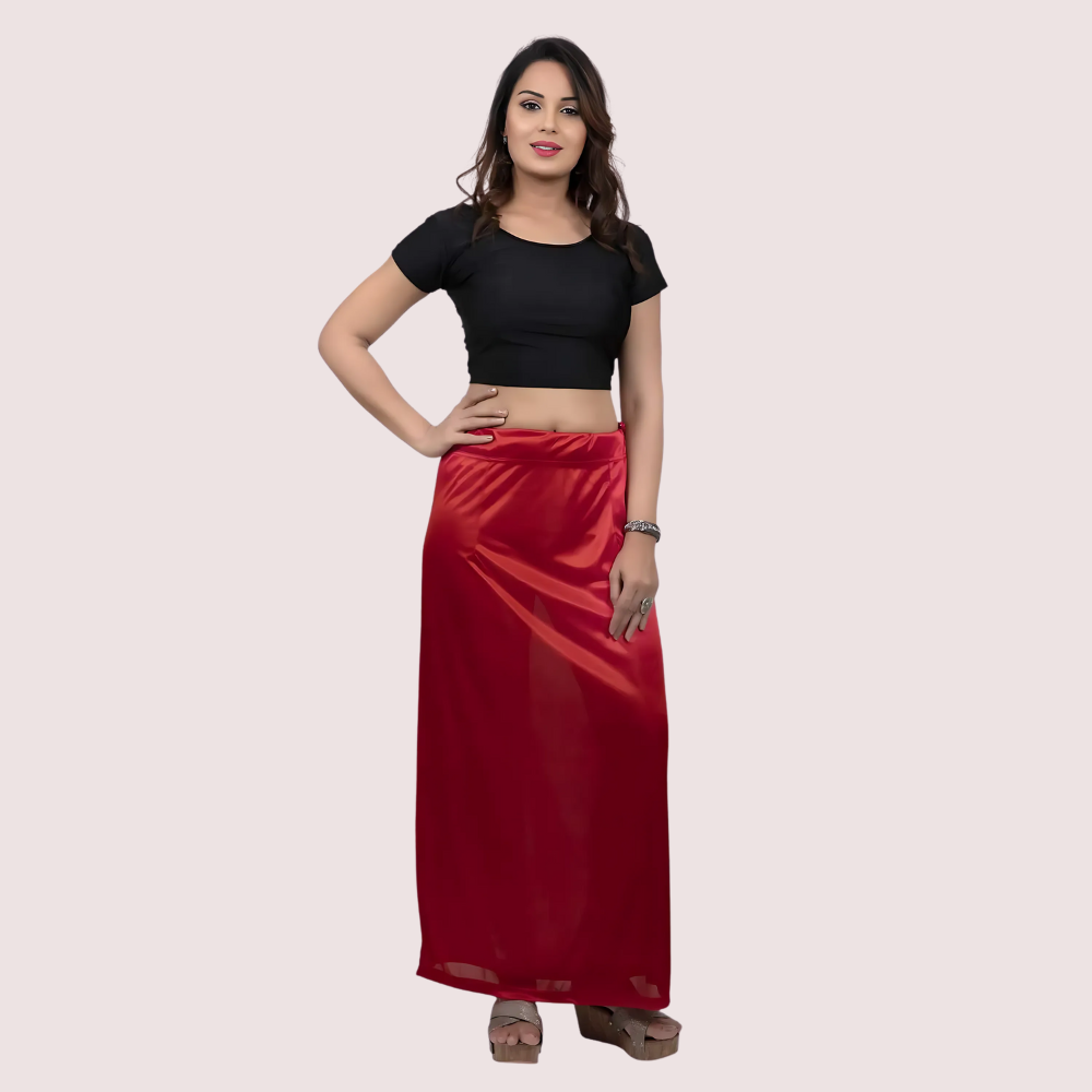 Women's Glimmering silk Stretchable Underskirt for Sarees
