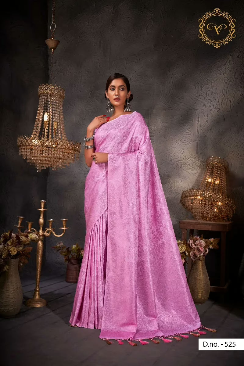 Aishani Pink Zari Women Saree