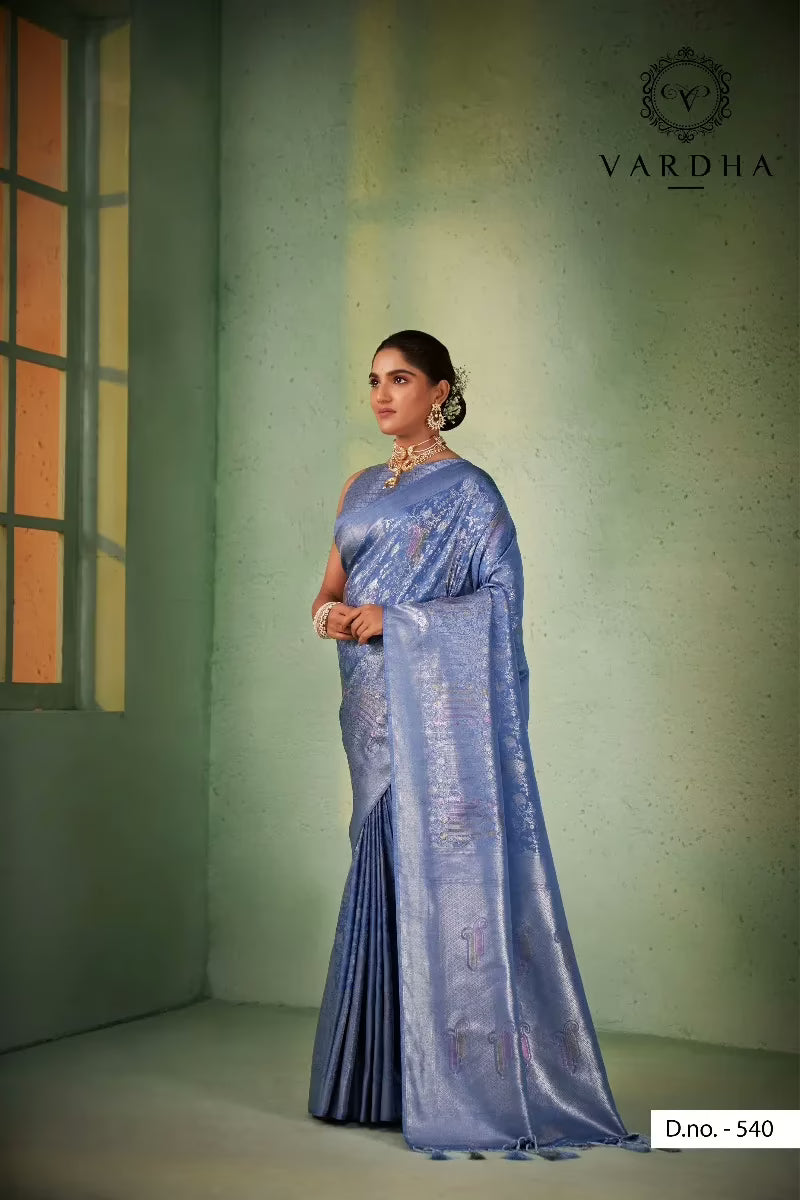 Aksha Zari Blue Women Saree
