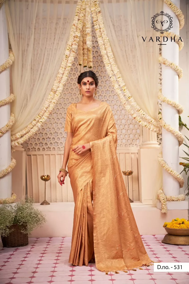 Amara Beige Zari Women Saree
