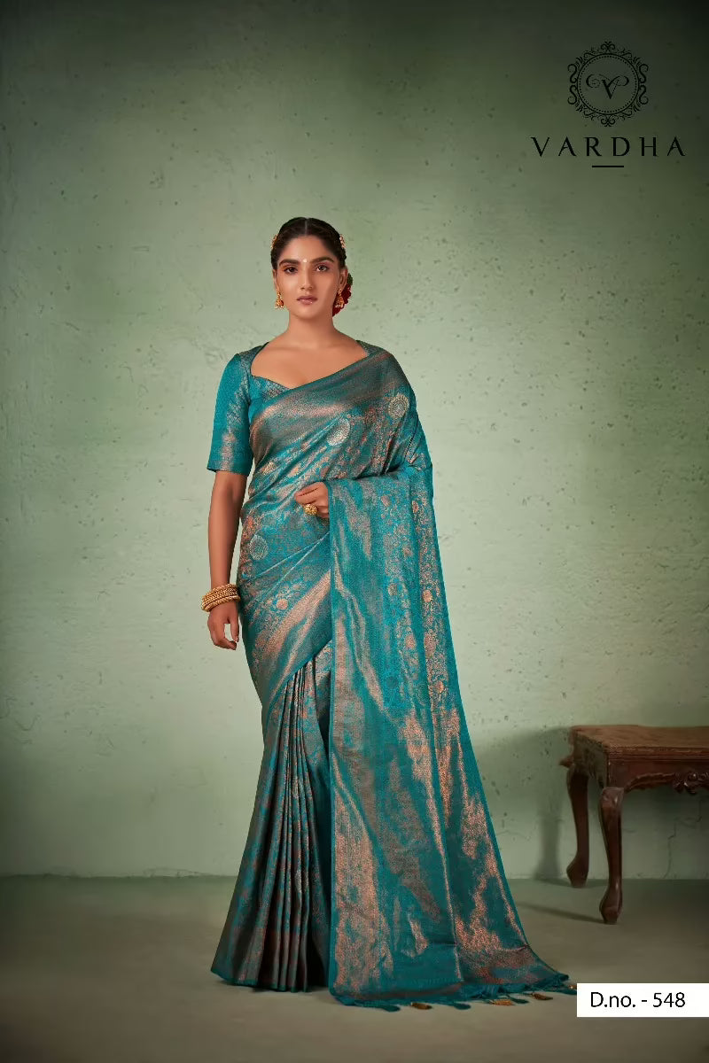Anvaya Blue Zari Women Saree