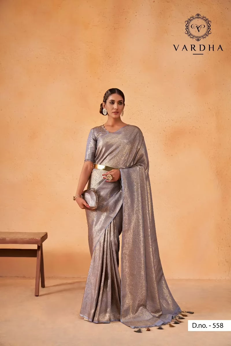 Asya Vol.3 Grey Zari Women Saree