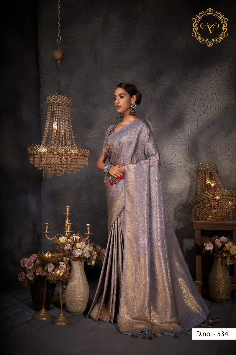 Ayana Grey Zari Women Saree