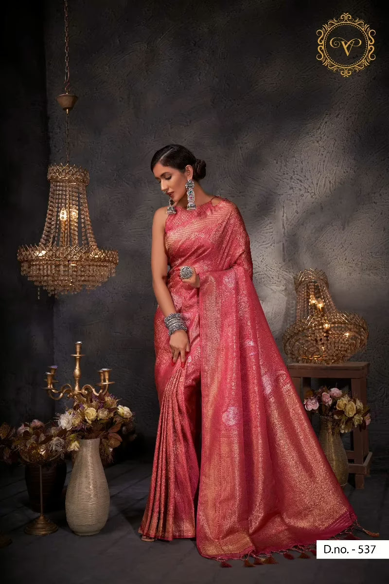 Ayana Zari Women Red Saree