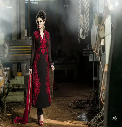 Mizzoli Multi Georgette Straight  Suit